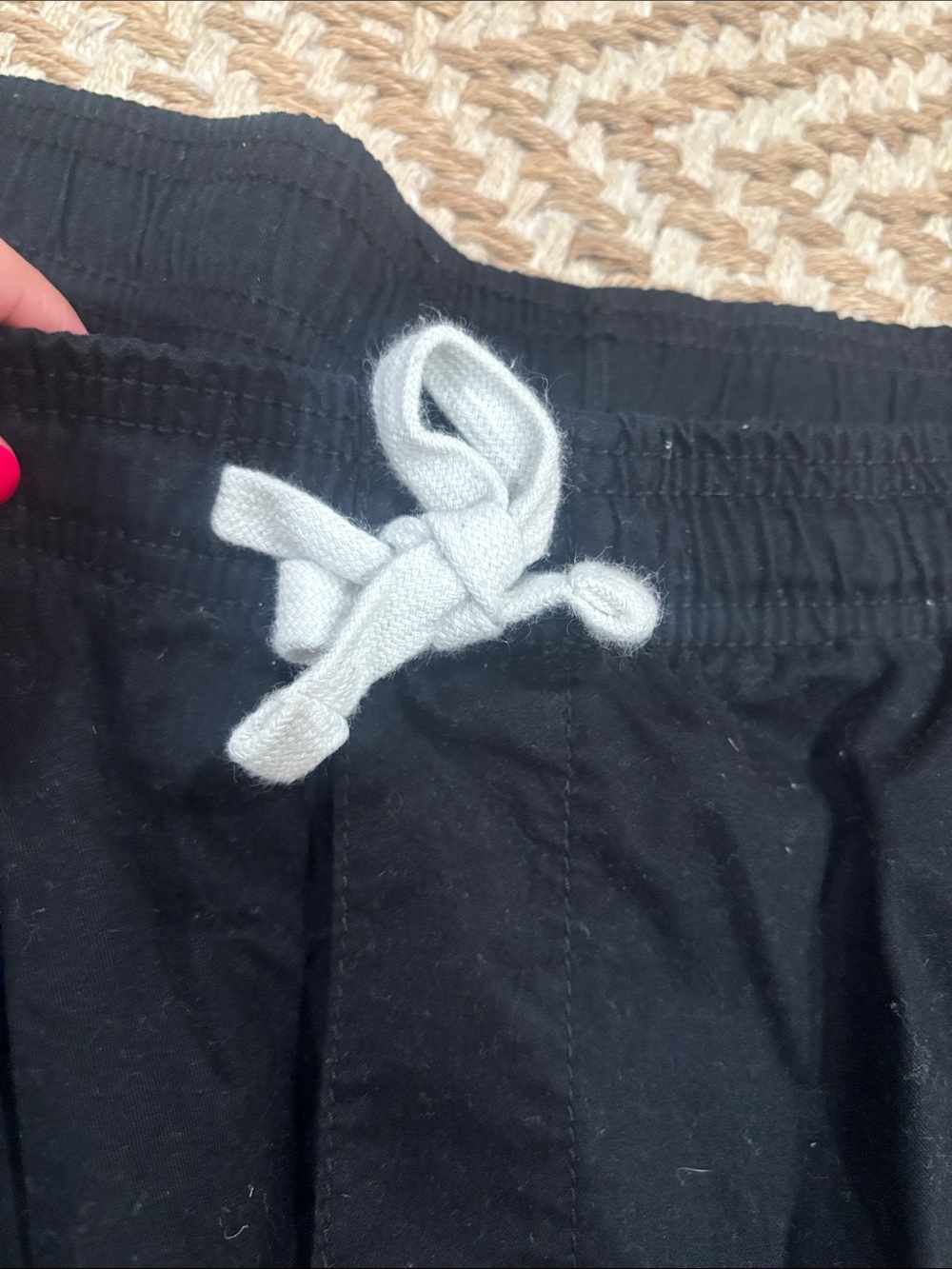 Goodfellow & Co Black Elastic Waist Athletic Shorts with White Drawstring - Picture 2 of 3